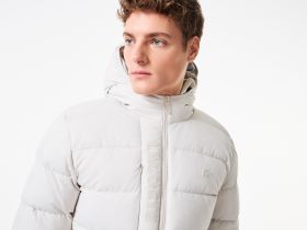 Мужская куртка-бомбер Lacoste на молнии из хлопка