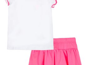 Комплект трикотажный для девочек: фуфайка (футболка), юбка-шорты