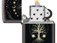 Зажигалка ZIPPO Mystic Nature Design с покрытием Black Ice®, латунь/сталь, черная