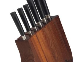 Подставка для ножей универсальная Woodinhome KS023UTWN, термоясень