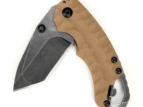 Нож складной Shuffle II - KERSHAW 8750TTANBW, сталь 8Cr13MoV c покрытием BlackWash™, рукоять термопластик GFN коричневого цвета