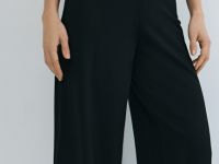 Широкие брюки из трикотажа, Черный
