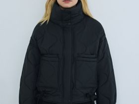 Утеплённая короткая куртка, Черный