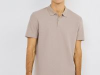 Поло из текстурированной ткани, Бежевый