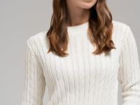 Джемпер прямого кроя из хлопка с косами