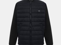 Утепленная куртка с трикотажными рукавами