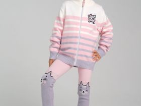 Кофта вязаная на молнии для девочки