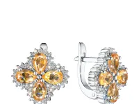 Серьги из белого золота с цитринами э4773сг09210412