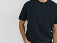 Футболка из мерсеризованного хлопка с принтом, Черный