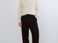 Текстурное вязаное поло, Белый