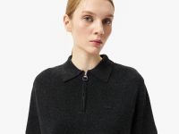 Женская кофта Lacoste с коротким рукавом и воротом на молнии CLASSIC FIT