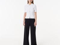 Женский лёгкий свитер Lacoste с коротким рукавом и воротником-поло