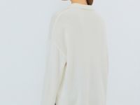 Джемпер поло из пряжи с ангорской шерстью, Белый