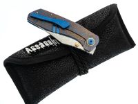 Складной нож Assassin knives Mini Rex, сталь Elmax/Damascus, рукоять титан