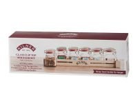 Kilner Набор из 6 баночек для специй на подставке 70 мл прозрачный/дерево Kilner