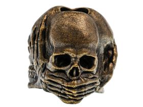 Бусина для темляка "Три черепа", латунь