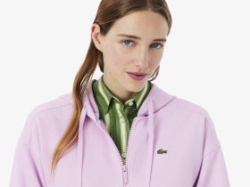 Женский эластичный свитшот Lacoste из смеси органического хлопка