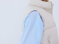 Утеплённый стёганый жилет, Бежевый