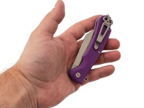 Складной нож Daggerr Powie Purple DL, сталь 8Cr14MoV, рукоять FRN, фиолетовый