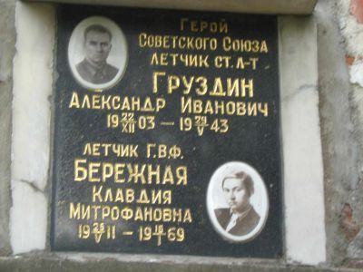 Урна с прахом Груздина Александра Ивановича (1903-1943), летчика, ст. лейтенанта, Героя Советского Союза
