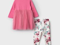 Комплект детский трикотажный для девочек: платье, брюки (легинсы)