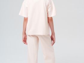 Комплект трикотажный для девочек: фуфайка (футболка), брюки