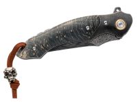 Складной нож Hatamoto HFK-2434, сталь VG-10 в обкладках из дамасской стали, рукоять стабилизированная древесина