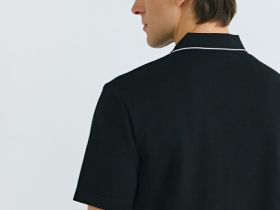 Поло из шелковистого пике, Черный