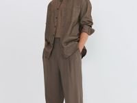 Рубашка с длинным рукавом, Коричневый