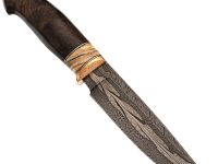 Авторский нож Медведь, сталь мозаичный дамаск, подарочная шкатулка