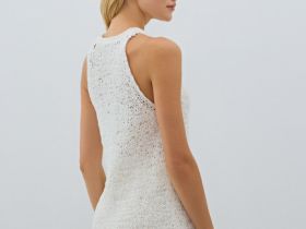 Майка из ленточной пряжи, Белый