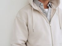 Толстовка на молнии с капюшоном, Белый