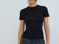 Футболка в рубчик, Черный