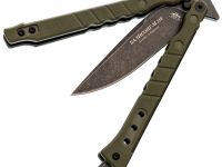 Нож бабочка НОКС Балисонг М210, сталь D2, рукоять G10, зелёный