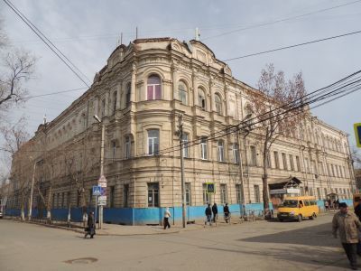Училище духовное Епархиальное женское с домовой церковью Веры, Надежды, Любови и матери их Софьи, 1876-1877гг., 1882г., 1895 г., 1904-1908 гг. арх. Знаменский П., Фольрат Э.И., Карягин С.И., Малаховский  А.С.