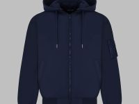 Утепленный бомбер с капюшоном и водоотталкивающей