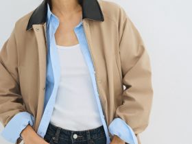 Куртка-рубашка из хлопка, Бежевый