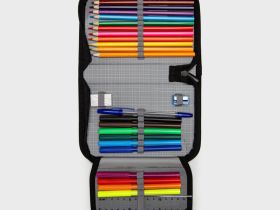 Пенал текстильный с наполнением для девочек