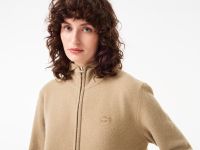 Женский шерстяной свитер-толстовка Lacoste на молнии с капюшоном