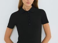 Поло в рубчик, Черный