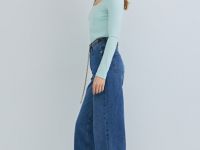 Лонгслив с квадратным вырезом, Зеленый