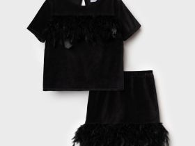 Комплект трикотажный для девочек: джемпер, юбка