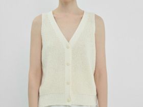 Вязаный жилет, Бежевый