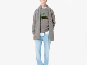 Мужской шерстяной свитер Lacoste с круглым вырезом