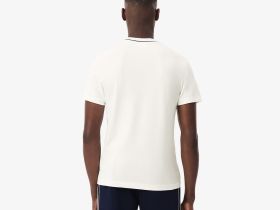 Мужская футболка Lacoste с воротником в полоску из эластичного хлопка