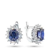 Серьги из белого золота с сапфирами э4758сг04210404