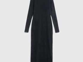 Платье в рубчик с эффектом стирки, Серый