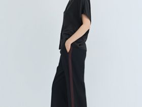 Прямые брюки с лампасами, Черный