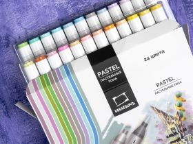Набор спиртовых маркеров Малевичъ GrafArt Brush, Пастельные тона 24 цвета
