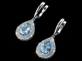 Серьги из белого золота с топазами э4771сг06210422